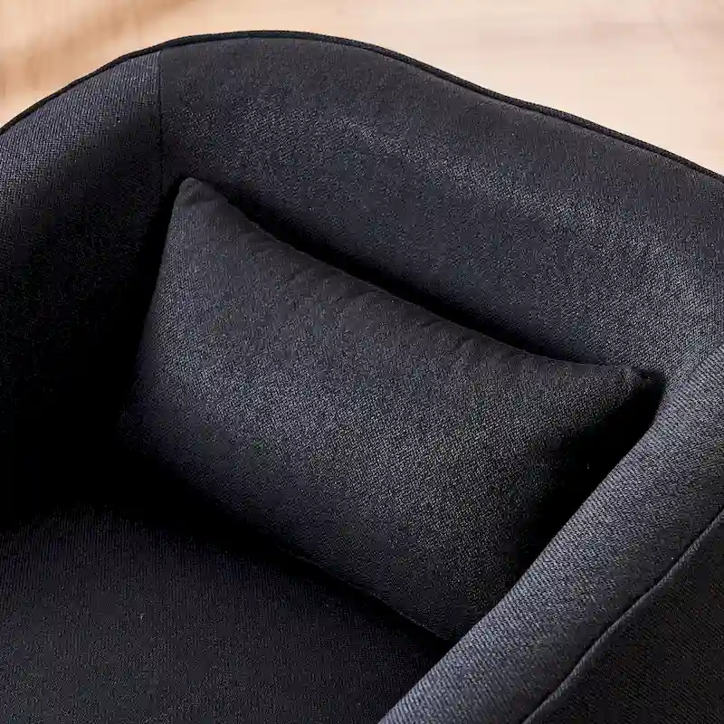 Swivel Barrel Chair With Ottoman, Swivel Accent Chairs Armchair, Reading Chairs, Round Barrel Chairs with Black Metal Base