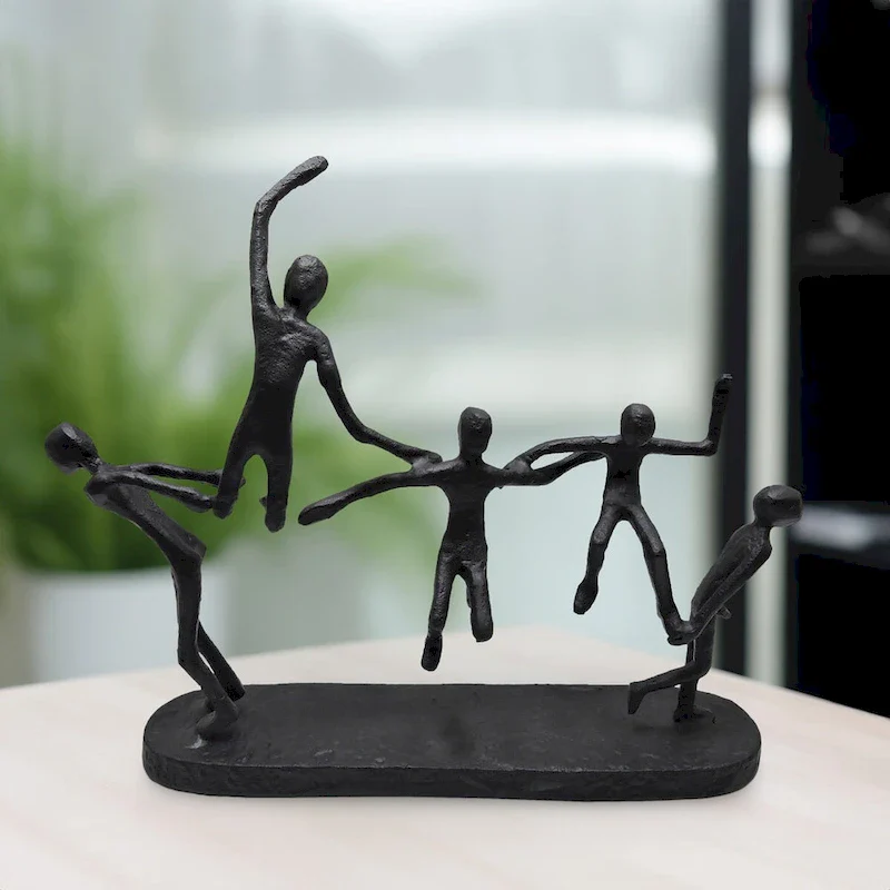 Sagebrook Home Modern Metal 15 H Black Contortionists Sculpture People Figurine - 19  x 4  x 15