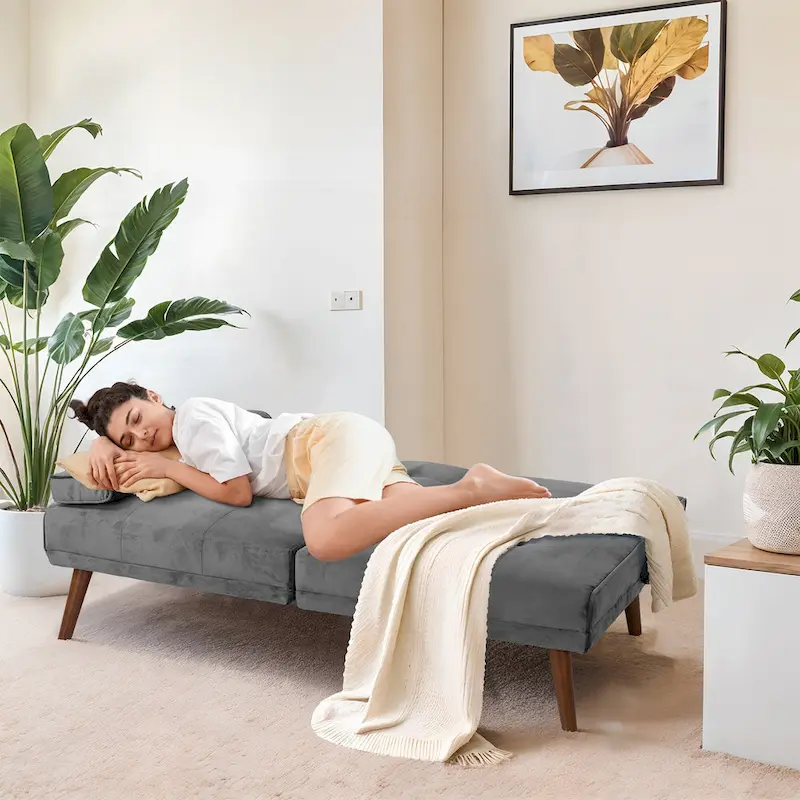 Futzca 60 Small Loveseat, 3 in 1 Cute Convertible Sofa Bed