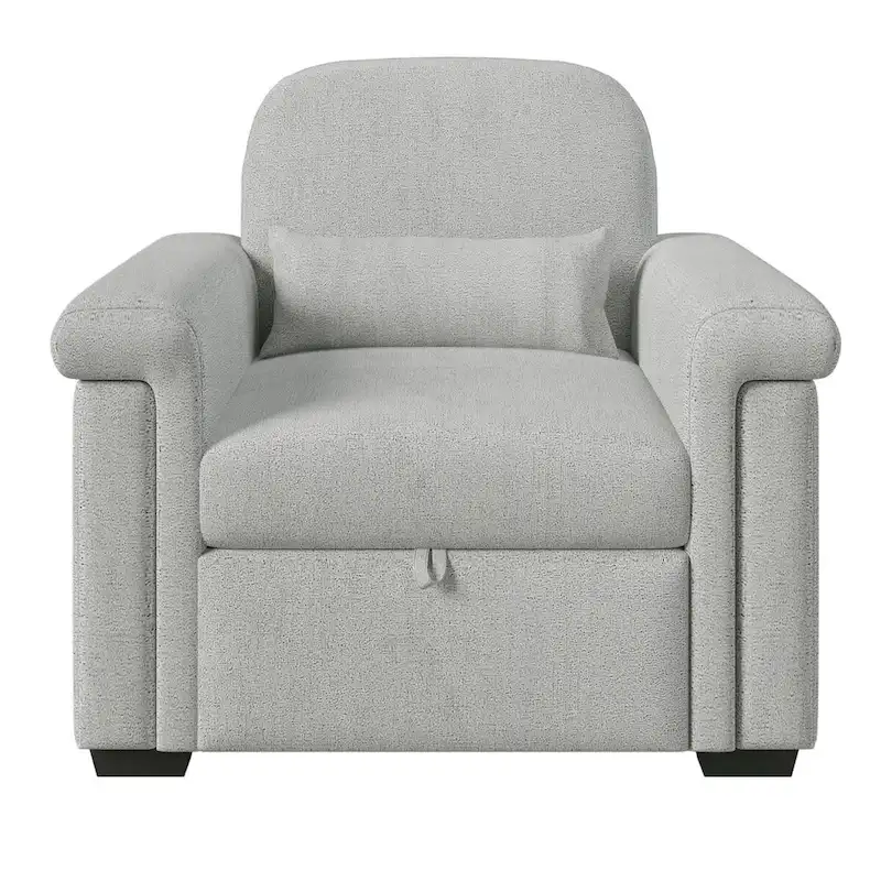 Living Room Lounger Chair 3 in 1 Convertible Sleeper Chair with Pillow