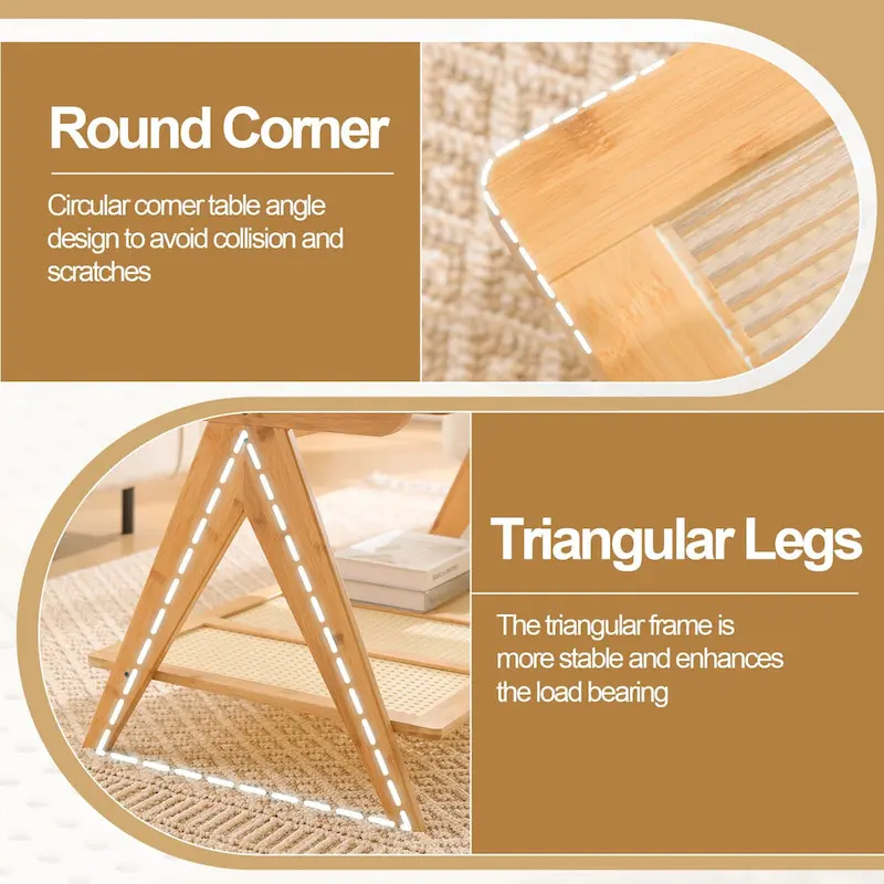 2-Tier Rectangular Coffee Table, Glass Top Sofa Table - 39.4 L x 19.7 W x 19.7 D