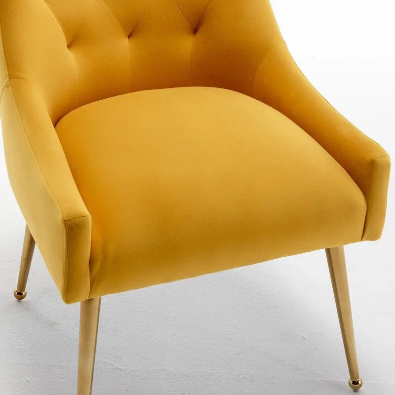 Modern Dining Chairs Set of 2, Upholstered Accent Chair Tufted Back Armless Chair with Back Pull