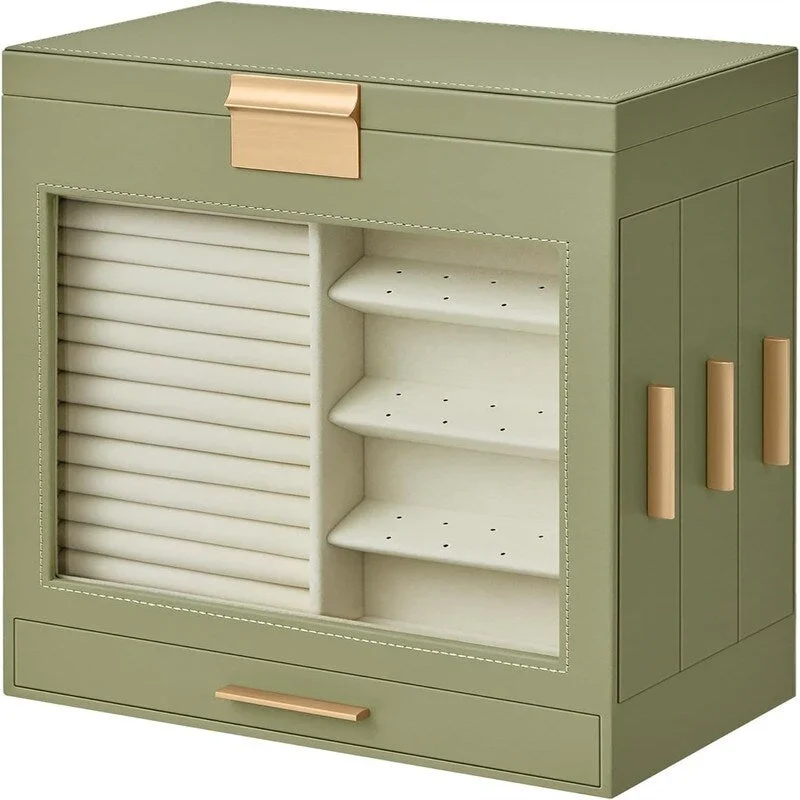 Jewelry Box with Glass Window - 6.1D x 10.3W x 12.6H