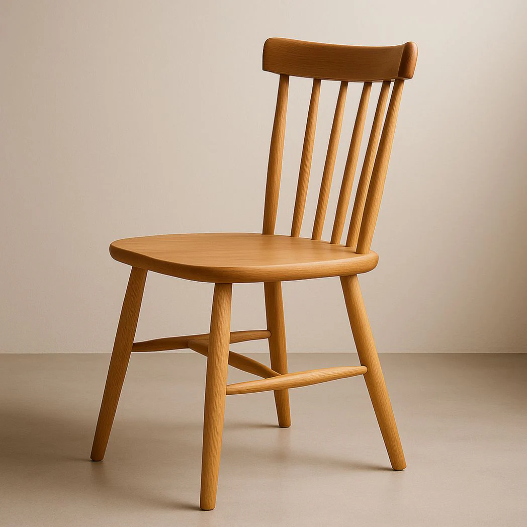 Chaise de salle à manger en bois massif chêne clair forme classique