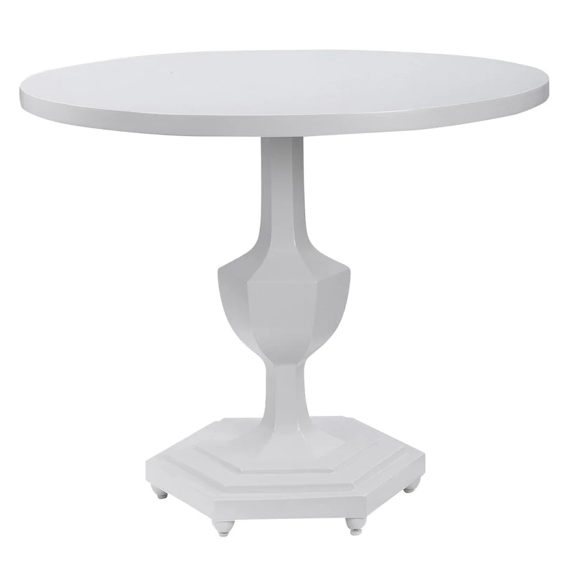 32 White Traditionally Inspired Round Foyer Table