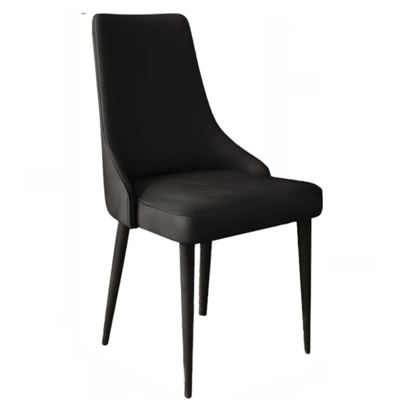 Modern Armless Faux Leather Upholstered High Back Dining Chair