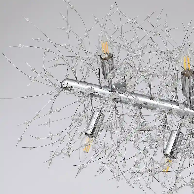 Opulent Crystal Cascade 12-Light Linear Pendant