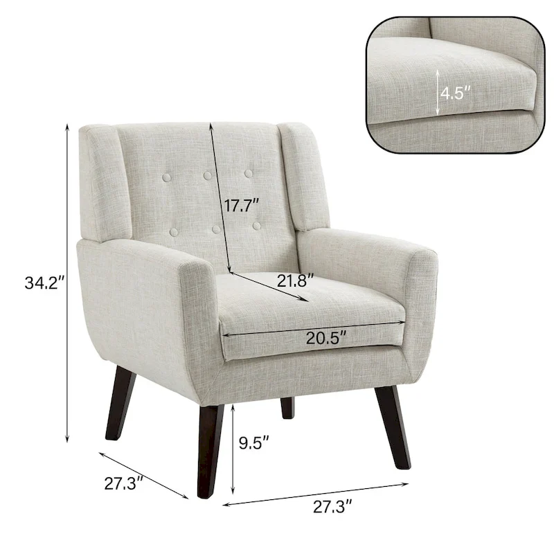 Modern Curved 63 Button Tufted Upholstered Loveseat with 2 Accent Chairs