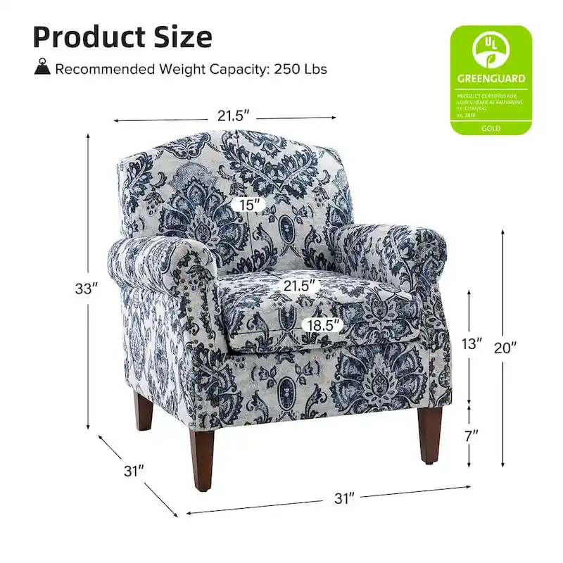 Giampiero Living Room Armchair with Nailhead Trims Set of 2 by HULALA HOME