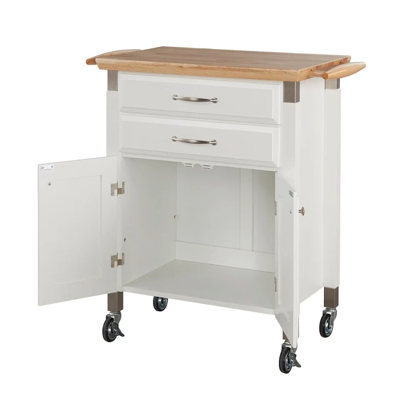 Homestyles Dolly Madison Kitchen Cart with Wood Top