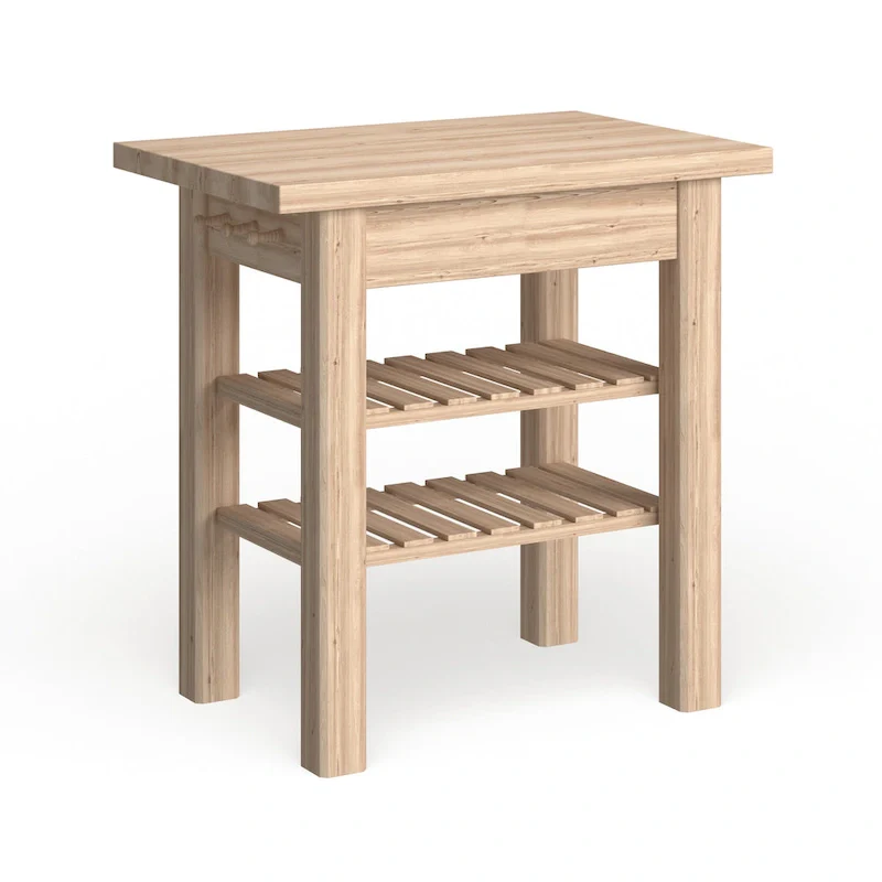 The Gray Barn Heavenly Winds Unfinished Solid Parawood Kitchen Island