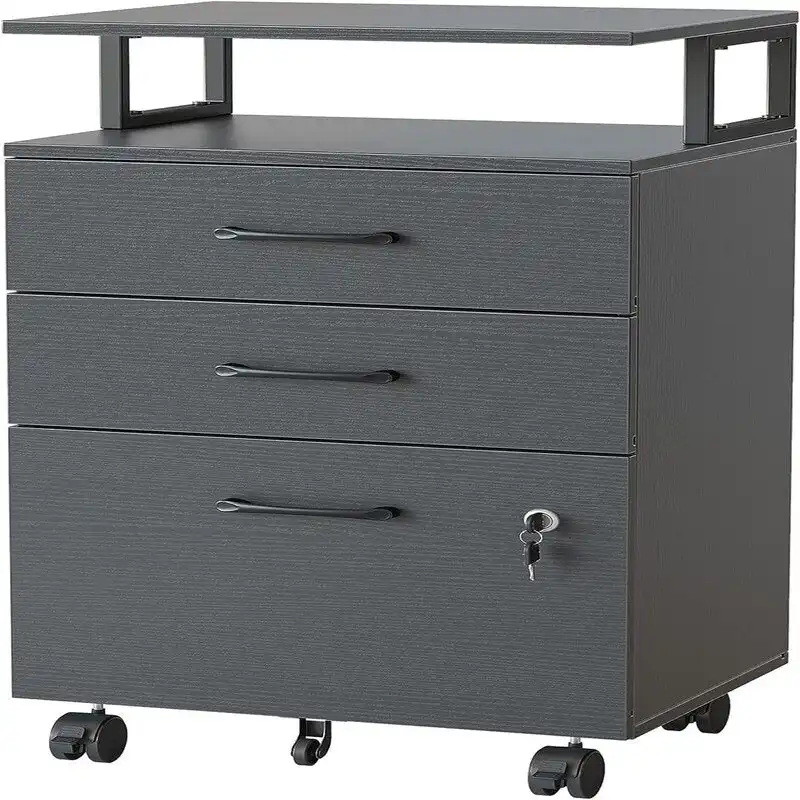 3-Drawer Rolling Filing Cabinet - 6.3 D x 30.12 W x 21.65 H