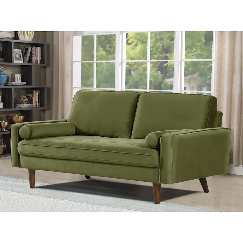 Monahan 58W Wood Frame Velvet Tufted Sofa