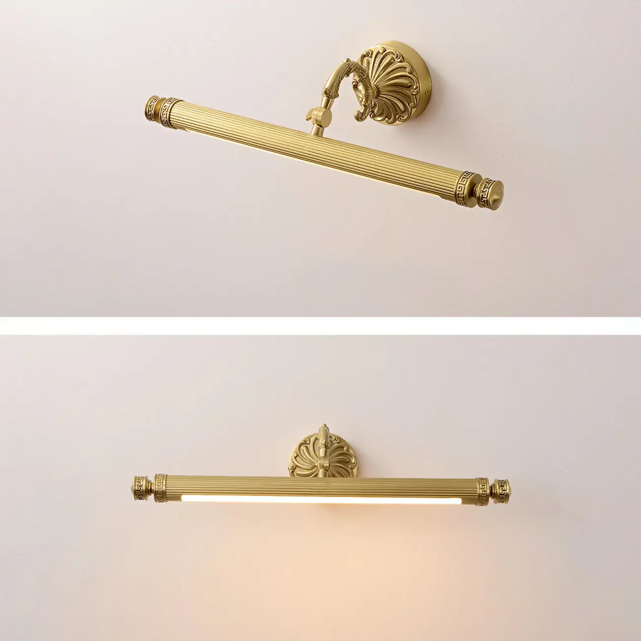 Gold Bathroom LED Wall Sconce Fixture with Warm Light