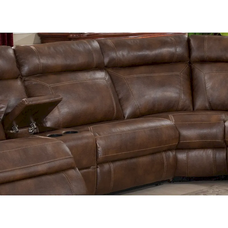 Nicole Reclining Faux Leather Upholstered Sectional Sofa