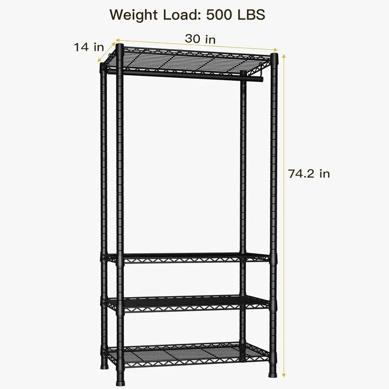 Heavy Duty Clothes Rack - 14D x 30W x 74.2H
