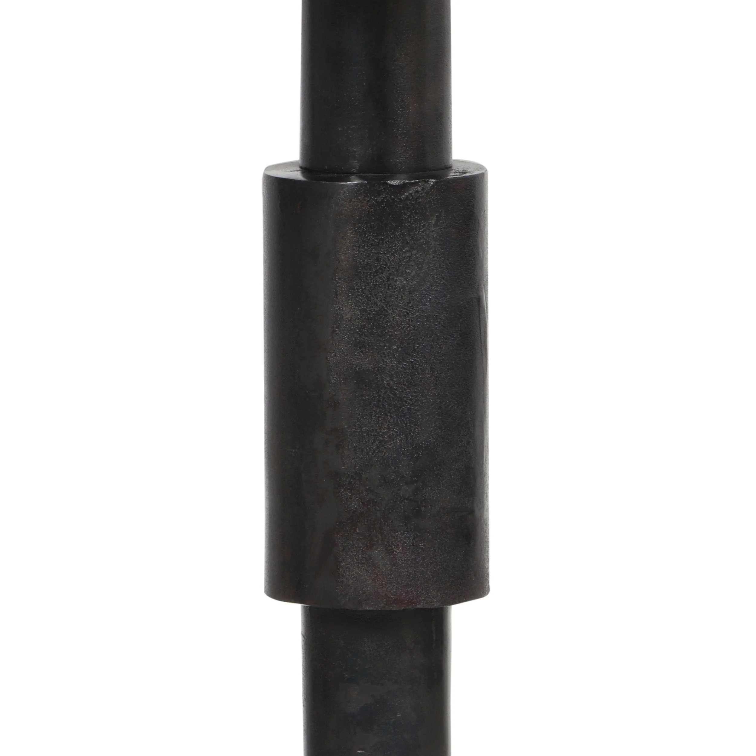 Modern Industrial Handcrafted Mango Wood Pedestal Dining Table, Natural and Raw Charcoal - NH685513