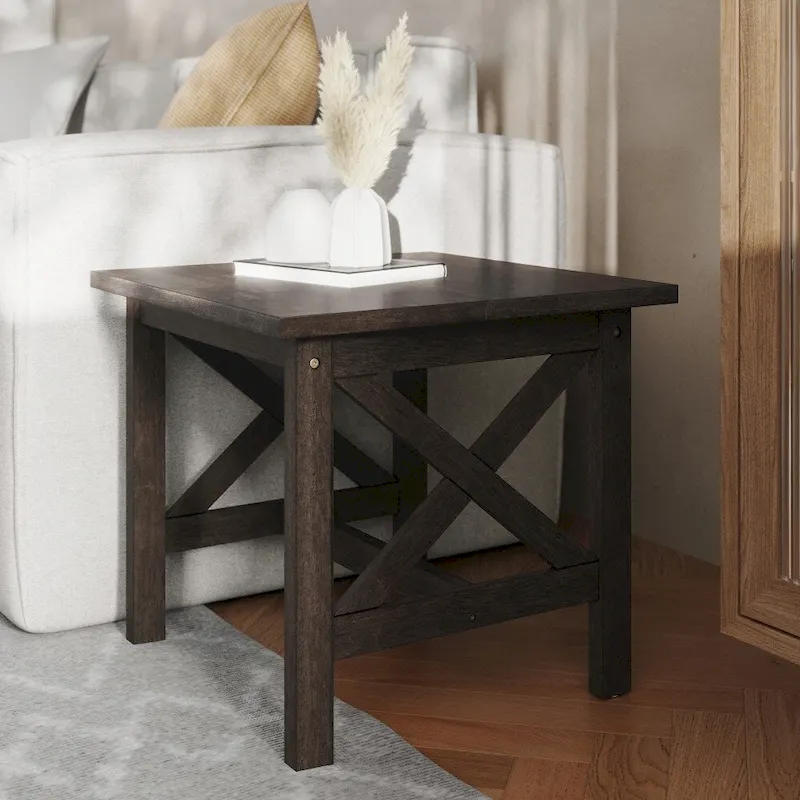 Solid Wood Traditional Farmhouse End Table
