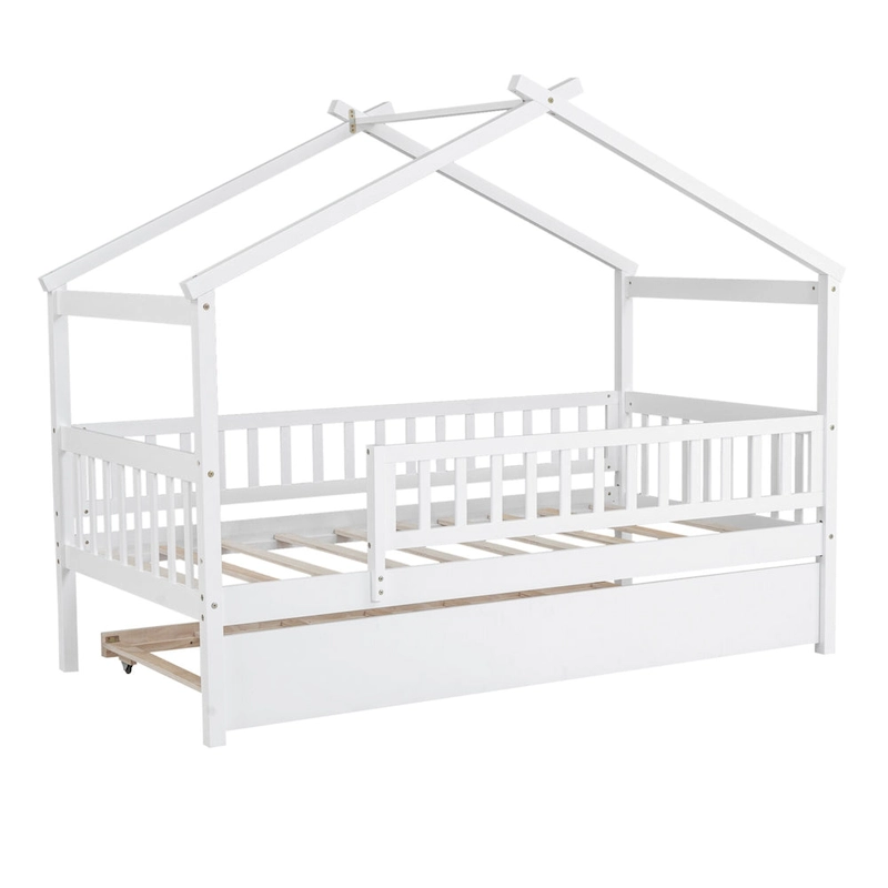 Twin Pine House Bed with Twin Trundle