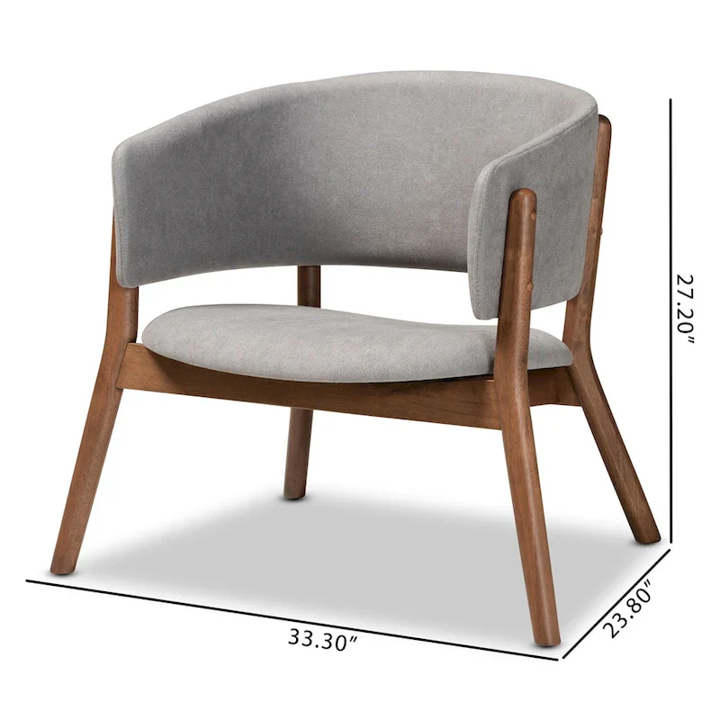 Baron Mid-Century Modern 2-Piece Living Room Accent Chair Set