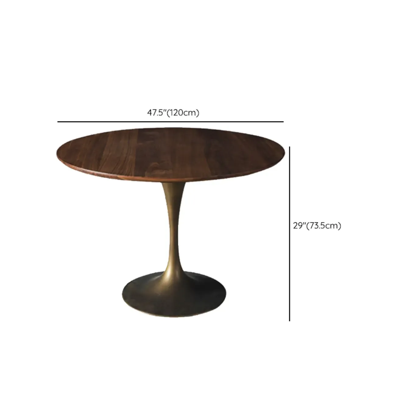 Glam Brown Wood Round Dining Table