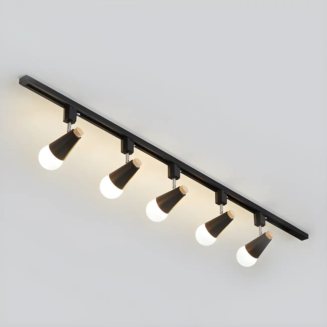 4-Light Modern Conical Adjustable Semi Flush Track Light