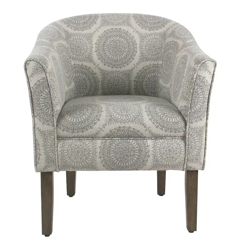 Blakeney Grey Medallion Tub Shaped Accent Chair