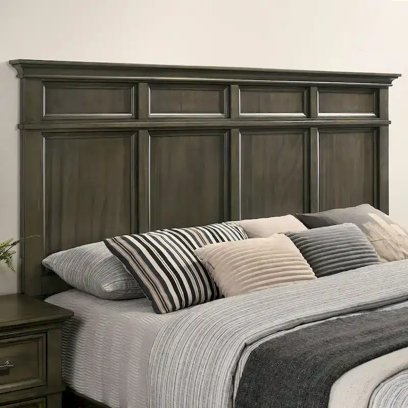 Furniture of America Evva Traditional Grey Wood 6-Piece Panel Bedroom Set