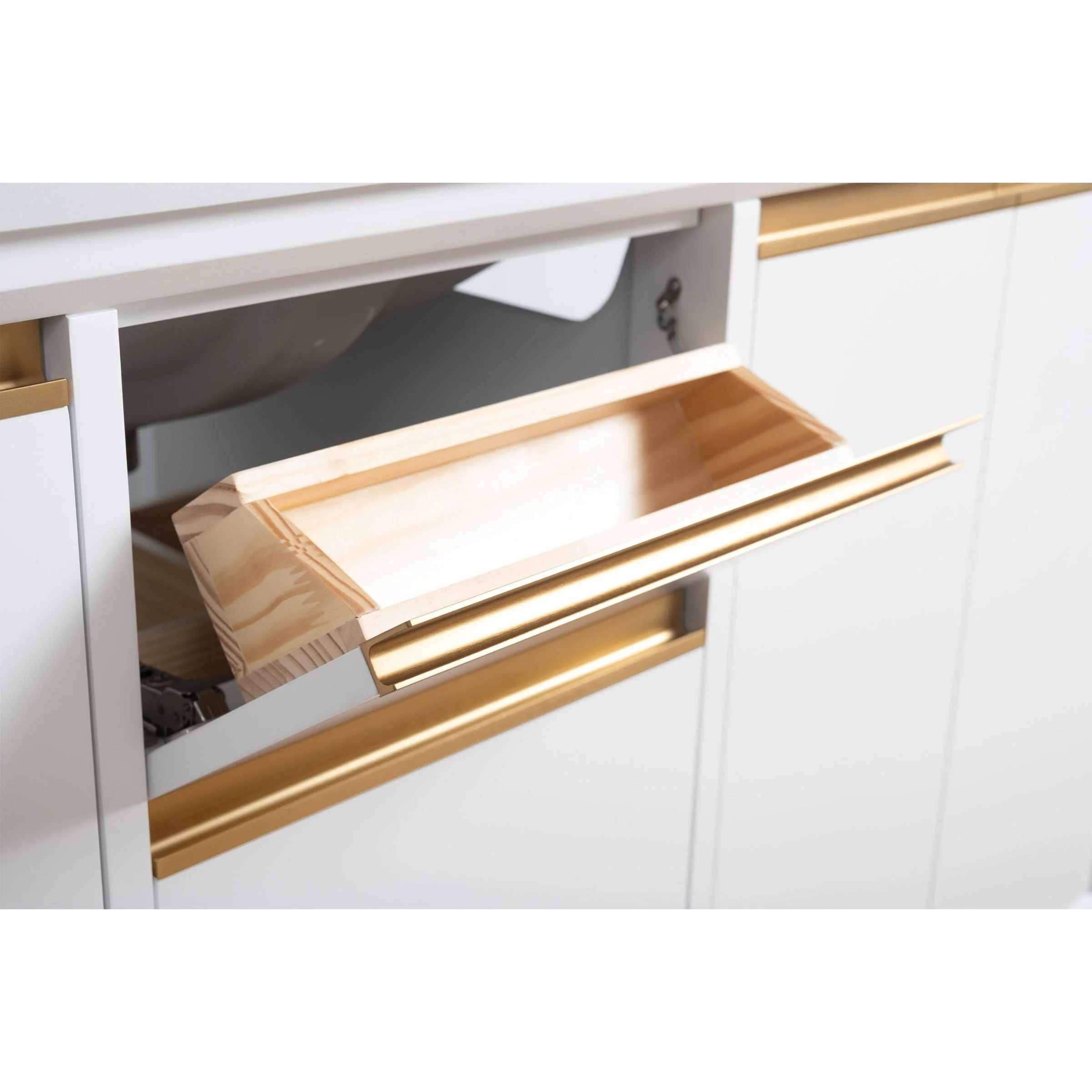 Vanity Art Bathroom Vanity with Ceramic Sink and Engineered Marble Top