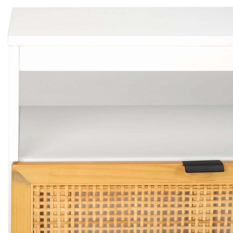 SAFAVIEH Kaitlyn 2-Drawer 1-Shelf Entertainment Media Stand (Fits Up To 55  Flatscreen TV) - 48Wx16Dx17H