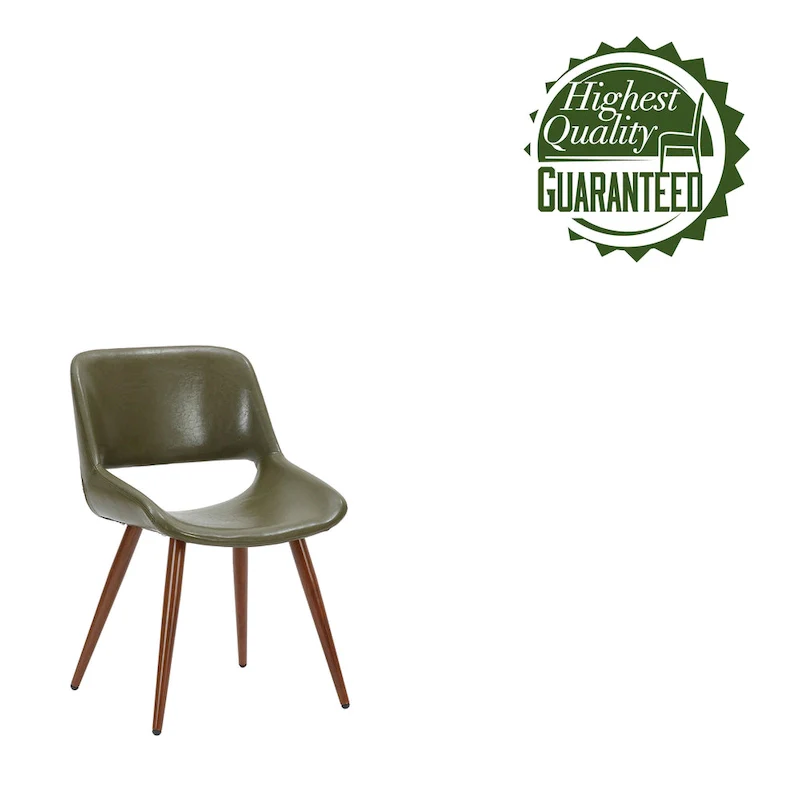 Langa Faux Leather Mid-Century Dining Chair with Metal Legs