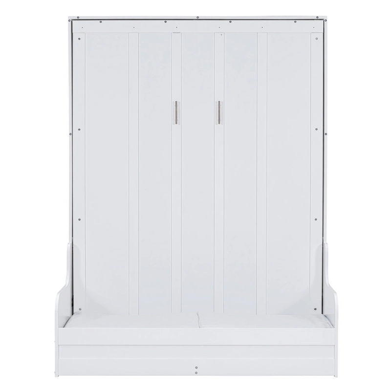 White Modern Queen Murphy Bed with Cushion
