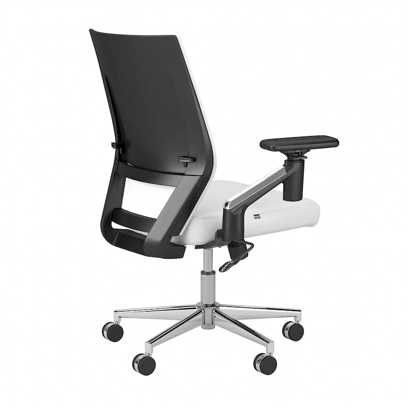 Mid Back Bonded Leather Office Chair with Adjustable Height and Armrests