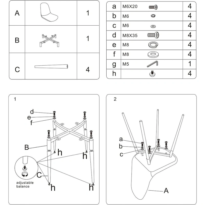 Washable PU Cushion Seat and Metal Legs Side Chair,Set of 4, Brown