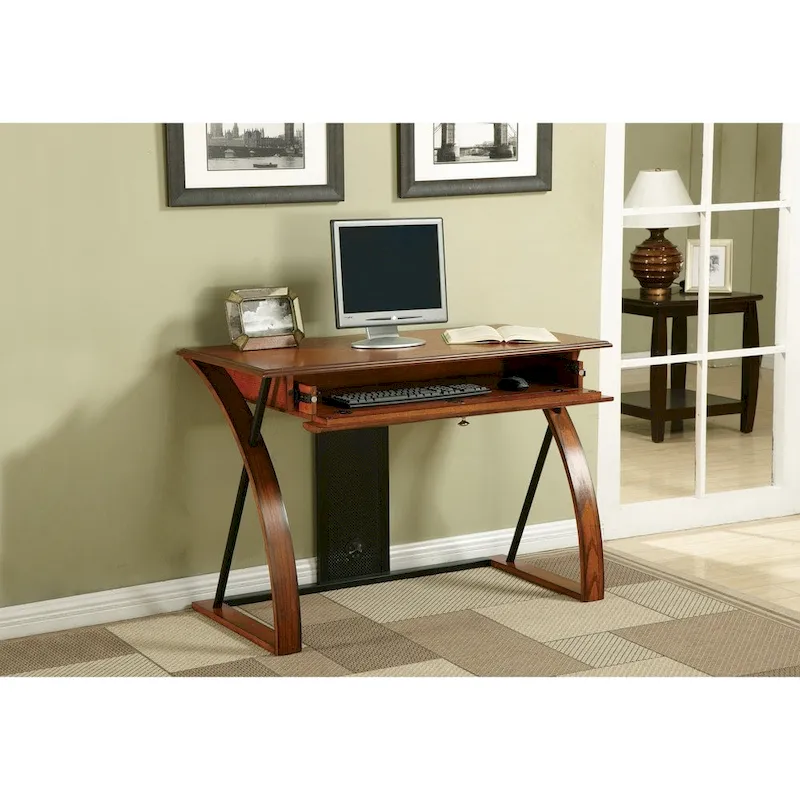Mandevilla Classic Oak Wood Desk with Keyboard Tray