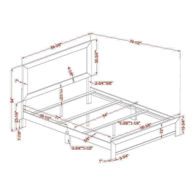 Furniture  Rustic Walnut Panel Wood Bed
