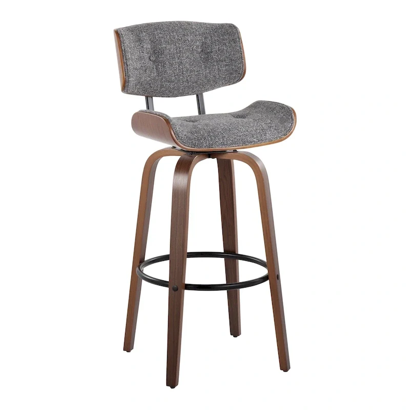 Carson Carrington Leksand 30 Fixed-Height Bar Stool with Bent Wood Legs (Set of 2)