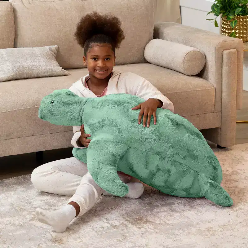 Faux Fur Turtle Kids Bean Bag Seat – Large, Seats up to 2 (Multiple Colors)