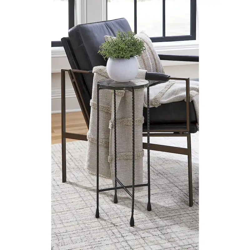 Signature Design by Ashley Newgoren Clear/Black Accent Table - 11W x 11D x 24H