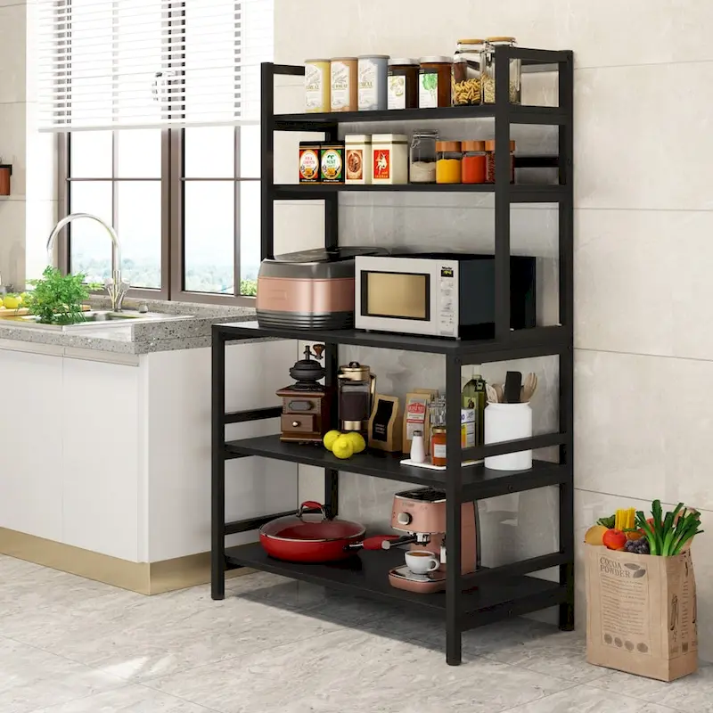 5-Tier Kitchen Bakers Rack with Hutch,Utility Storage Shelf - 31.5 x 15.75 x 62.99 inches