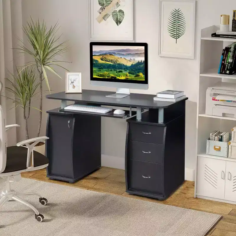 Karlhome 45.3in Solid Wood Computer Desk
