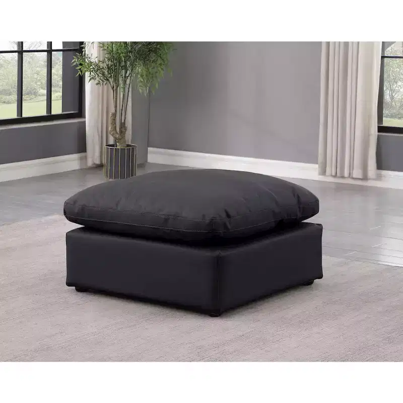 Meridian Furniture,Indulge Vegan Leather Ottoman