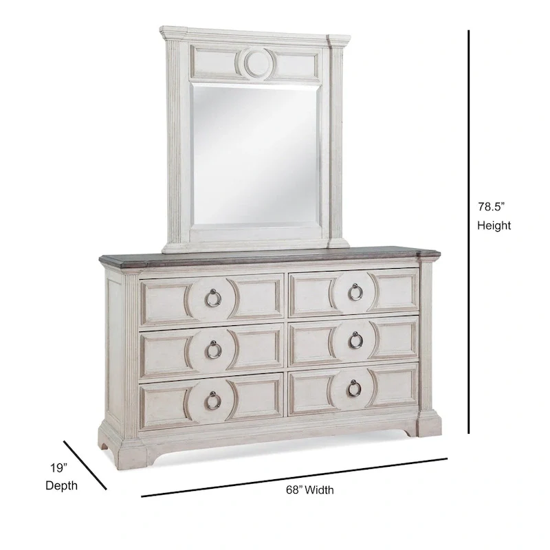 Bristow Antique White 6-piece King Bedroom Set