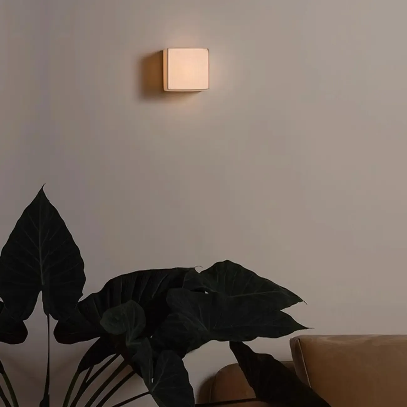 Ambient Cloth Shade Square Flush Mount Wall Sconce