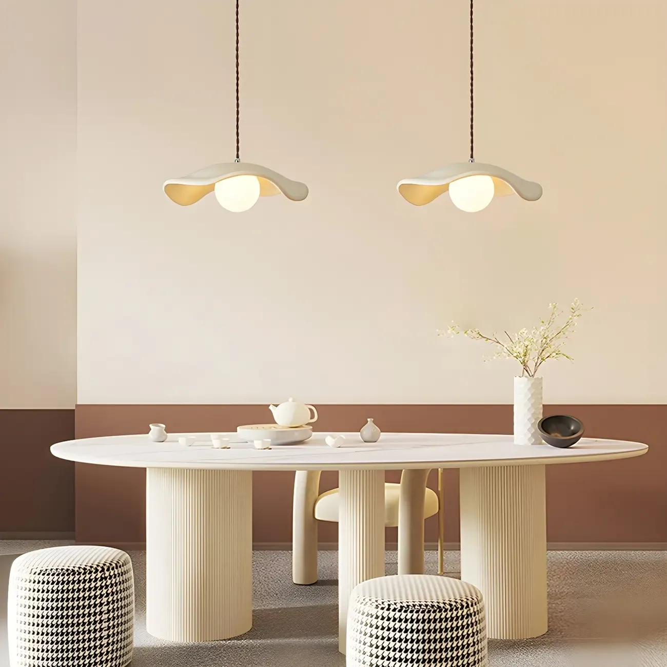 Modern Resin Green Saucer Pendant Light Kitchen