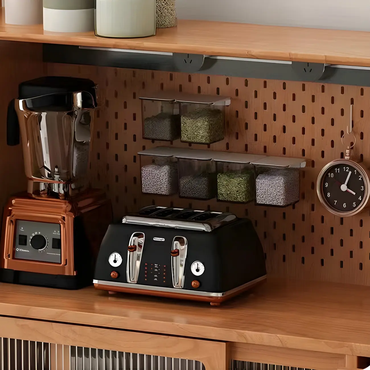 Scandinavian Natural Wood Sideboard with Shelf & Drawer