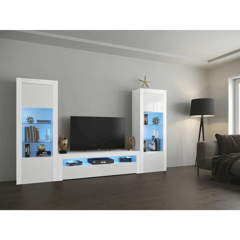 Milano Set Modern Wall Unit Entertainment Center