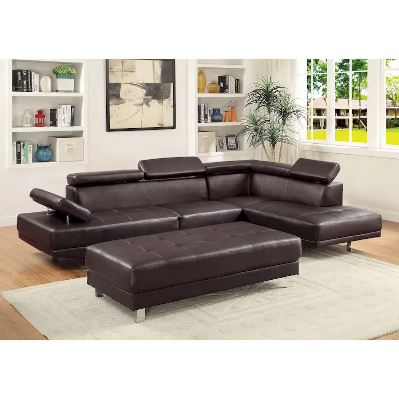 Riveredge 109 in. W 2-piece Faux Leather L Shape Sectional Sofa - 76L x 109W x 28H