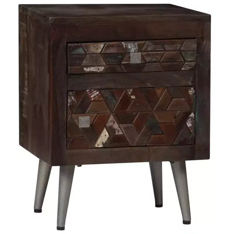 vidaXL Bedside Cabinet Solid Reclaimed Wood 15.7x11.8x19.6