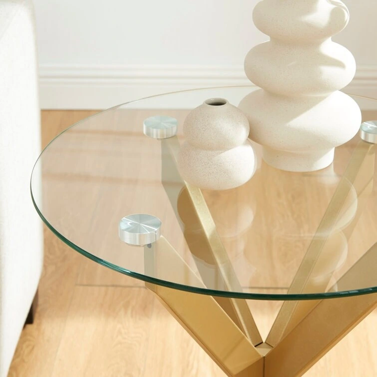 19.7 End Table With Glass Top